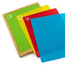 BergHOFF Bamboo Cutting Board with 4 Color-Coded Cutting Mats