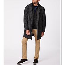 Bernardo Plaid Bibbed Long Line Coat