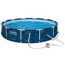 Bestway Steel Pro MAX 12 ft. Tropical Round T Above Ground Pool Set