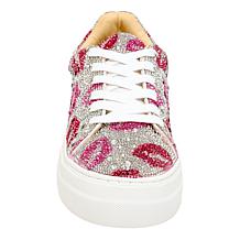 Betsey Johnson Sidny Hearts or Lips Rhinestone Sneaker