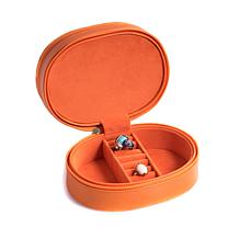 Bey-Berk Orange "Lizard" Leather 2-Level Jewelry Case