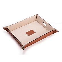 Bey-Berk Saddle Brown Leather Valet and Charging Station