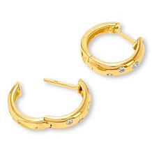 BH .15 cttw Diamond Detail Hoop Earrings