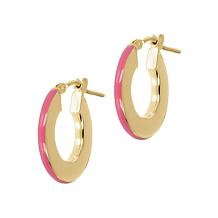 Bianca Milano Gold-Plated Sterling Silver Enamel Hoop Earrings