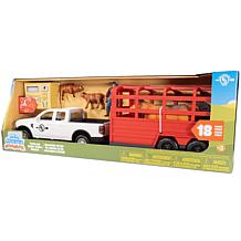 Big Country Toys 18-Piece Truck & Cattle Trailer Playset