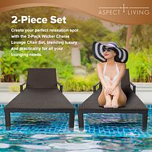 Biscayne 2pc Wicker Chaise - Aspect Living