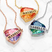 Bold Name Wrapped Iridescent Heart Personalized Necklace