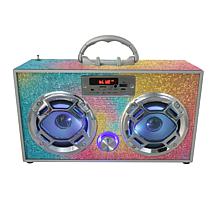 Boombox Couture Mini Bling Boombox with BT & LED Lights