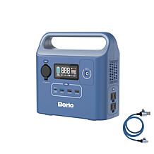 BORIO 60,000mAh Power Station w/AC & USB Outlets, Light, 3-in-1 Cable
