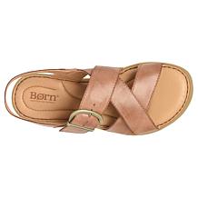 Born Beebe Leather Criss-Cross Buckle Sandal