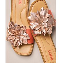 Born Hibiscus Floral-Design Leather Sandal