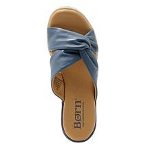 Born Mya Knotted Twist Leather Slide Sandal