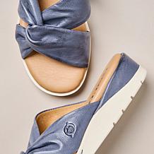Born Mya Knotted Twist Leather Slide Sandal