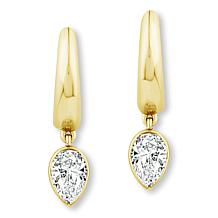 Bright Halo Lab Grown Diamonds 0.6ctw Hugger Hoop Dangle Earrings