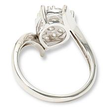 Bright Halo Lab Grown Diamonds 0.70ctw Pavé Pear Cluster Twisted Ring