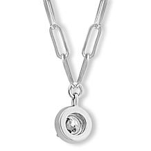 Bright Halo Lab Grown Diamonds 14K 1ct Round Paperclip Necklace