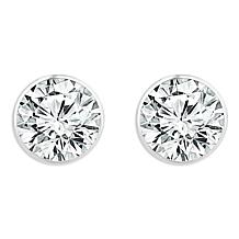 Bright Halo Lab Grown Diamonds 14K 2ctw Bezel-Set Stud Earrings