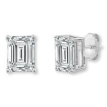 Bright Halo Lab Grown Diamonds 14K Gold 2ctw Emerald-Cut Stud Earrings
