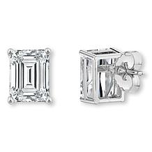 Bright Halo Lab Grown Diamonds 14K Gold 4ctw Emerald-Cut Stud Earrings