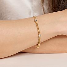 Bright Halo Lab Grown Diamonds 1.50ctw 3-Stone Bezel Bracelet