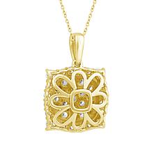 Bright Halo Lab Grown Diamonds 1.50ctw Cushion Halo Cluster Pendant