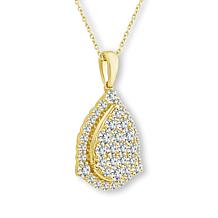 Bright Halo Lab Grown Diamonds 1.51ctw Pear Halo Cluster Pendant