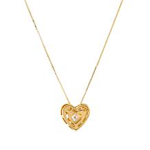 Bright Halo Lab Grown Diamonds 1ctw Heart Pendant with Chain