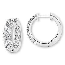 Bright Halo Lab Grown Diamonds 1ctw Pavé Huggie Hoop Earrings