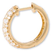 Bright Halo Lab Grown Diamonds 1ctw Pavé Huggie Hoop Earrings