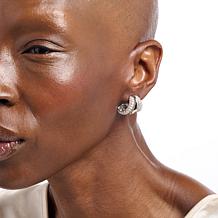 Bright Halo Lab Grown Diamonds 2.5ctw 3-Row Pavé Hoop Earrings