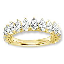 Bright Halo Lab Grown Diamonds 2ctw Pear-Cut Anniversary Band Ring