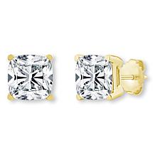 Bright Halo Lab Grown Diamonds 4ctw Cushion-Cut 14K Gold Stud Earrings