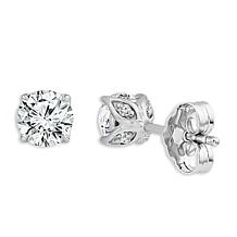 Bright Halo Lab Grown Diamonds .50ctw Stud Earrings