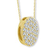 Bright Halo Lab Grown Diamonds .52ctw Pavé Oval Pendant with Chain