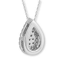 Bright Halo Lab Grown Diamonds .53ctw Pavé Pear Pendant with Chain