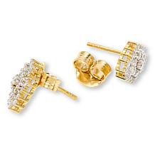 Bright Halo Lab Grown Diamonds .79ctw Lozenge Cluster Stud Earrings