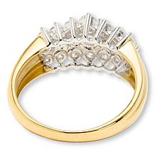 Bright Halo Lab Grown Diamonds .95ctw Graduated Cluster Band Ring