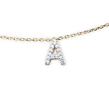 Bright Halo Lab Grown Diamonds Sterling Silver Initial Necklace