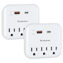 Brookstone 2-pack Surge Protectors with AC and USB Ports