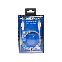 Brookstone C-to-C 60W 4ft Nylon Braided Cable with Silver Ring
