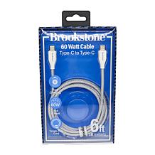 Brookstone C-to-C 60W 6ft Nylon Braided Cable with Silver Ring
