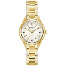 Bulova Goldtone Women's Diamond-Accented Bracelet Watch
