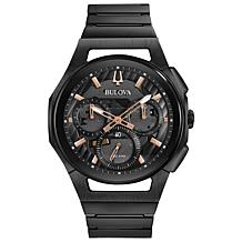 Bulova Men's CURV Chronograph Black Stainless Steel Bracelet Watch