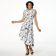 Mark & James by Badgley Mischka Side Ruching Short-Sleeve Midi Dress | HSN