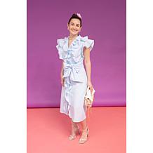 C Wonder by Christian Siriano Buttoned Ruffled Dress