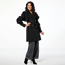 C Wonder by Christian Siriano Cassandra Ruffled Trench Coat