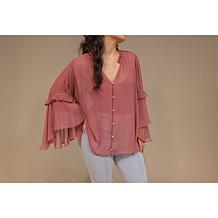 C Wonder by Christian Siriano Chiffon Drama Top
