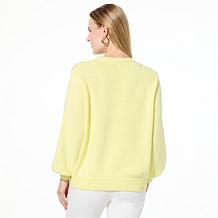 C Wonder by Christian Siriano Cotton Yarn 3D Flower Top