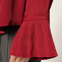 C Wonder by Christian Siriano Crepe Button-Up Blouse