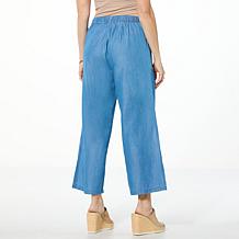 C Wonder by Christian Siriano Denim Shirting Wide-Leg Pant